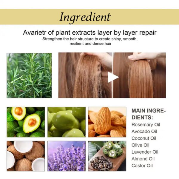HAIR OIL Improves Dry Hair Organic Rosemary Hair Care Essential Oil - Image 4