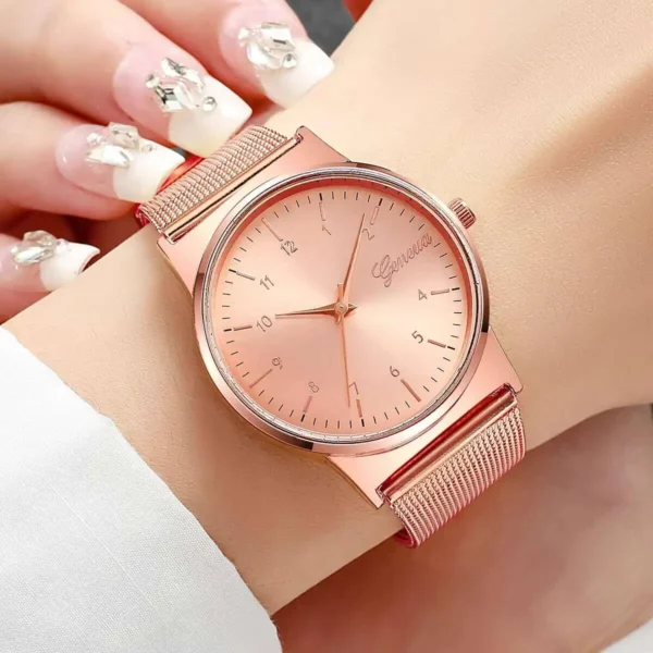 1/2PCS Fashion Women Watches Set Simple Mesh Band Arabic Dial Quartz Watch For Ladies Clock Reloj Mujer（Without Box） - Image 3