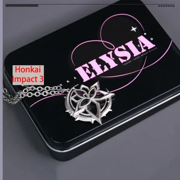 Anime Game MiHoYo Honkai Impact 3 Elysia Theme Cosplay Copper Plated Palladiu Necklace Pendant Metal Choker Chain Accessories - Image 2