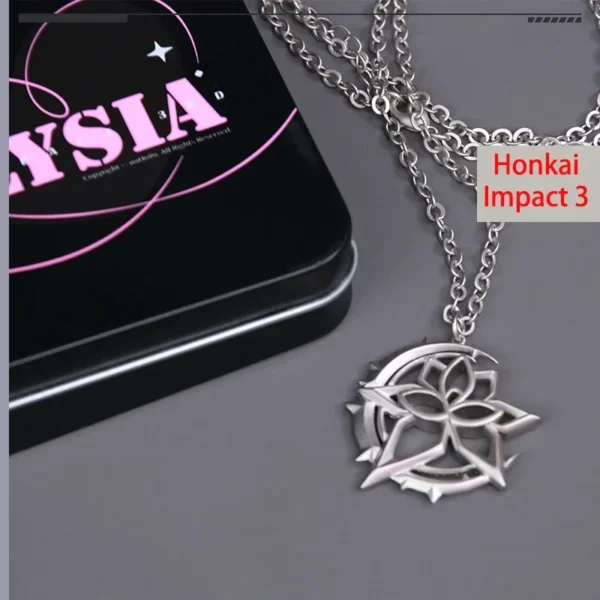 Anime Game MiHoYo Honkai Impact 3 Elysia Theme Cosplay Copper Plated Palladiu Necklace Pendant Metal Choker Chain Accessories - Image 3