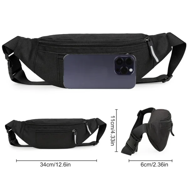 OSSOHH 1Pcs Fanny Packs for Men and Women, Water Resistant Sports Waist Pack Bag Bum Bag for Travel Hiking Running - Image 2