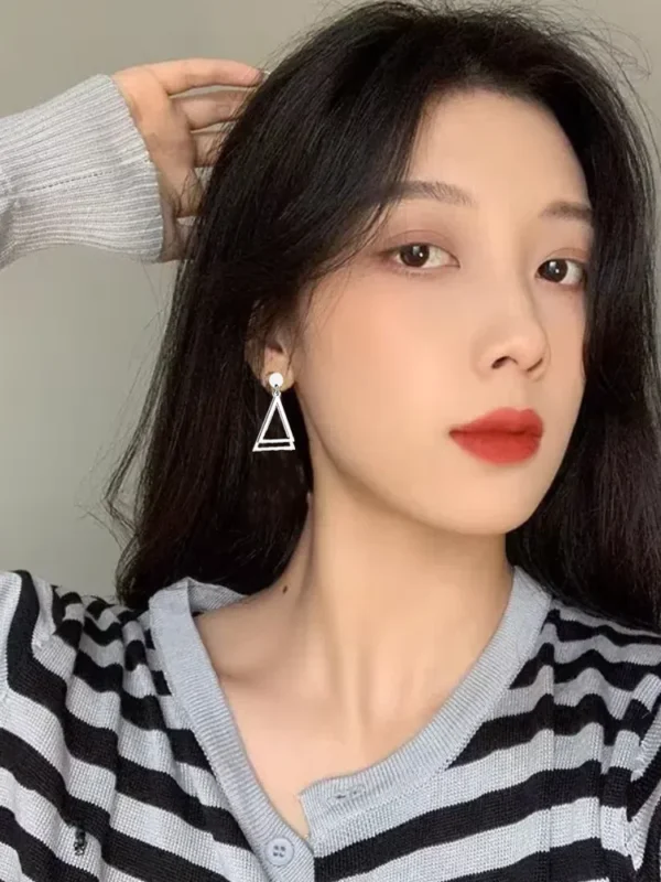 2024 Trendy Stainless Steel Drop Earrings for Women Minimalist Earrings Set Gold Silver Color jewelry accessories ​Gift Wholesal - Image 4