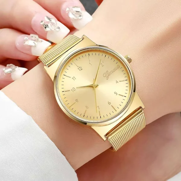 1/2PCS Fashion Women Watches Set Simple Mesh Band Arabic Dial Quartz Watch For Ladies Clock Reloj Mujer（Without Box） - Image 2
