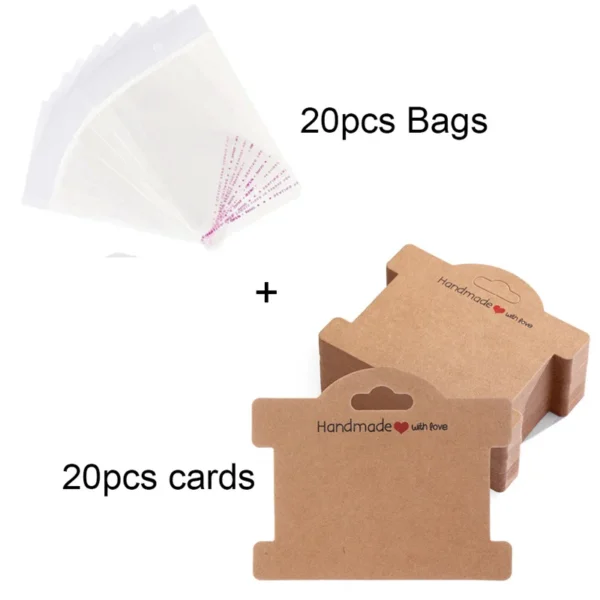 20sets Bracelets Display Cardboard Holders With Self Adhesive OPP Bags Necklace Cards Organizers For Jewelry Packaging Making - Image 3