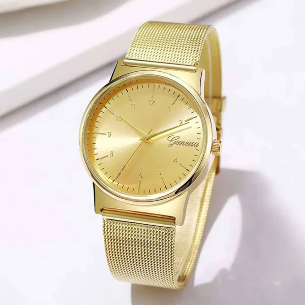 1/2PCS Fashion Women Watches Set Simple Mesh Band Arabic Dial Quartz Watch For Ladies Clock Reloj Mujer（Without Box） - Image 4