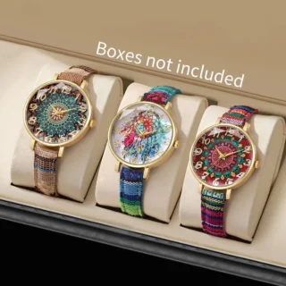 3PCS/Set Fashion Women Watches Casual Leather Strap Arabic Dial Quartz Wristwatch Reloj Mujer（Without Box）