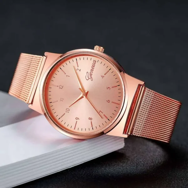 1/2PCS Fashion Women Watches Set Simple Mesh Band Arabic Dial Quartz Watch For Ladies Clock Reloj Mujer（Without Box） - Image 5