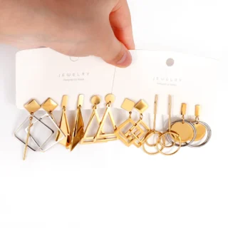 2024 Trendy Stainless Steel Drop Earrings for Women Minimalist Earrings Set Gold Silver Color jewelry accessories ​Gift Wholesal
